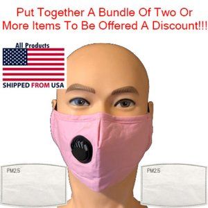 Pink Face Mask - Air Valve - 2 Filters